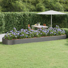 Verhoogde plantenbak van gepoedercoat staal voor tuin en balkon - Grijs / 523 x 140 x 36 cm / 1 - Bloempotten &