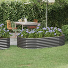 Verhoogde plantenbak van gepoedercoat staal voor tuin en balkon - Grijs / 175 x 100 x 36 cm / 1 - Bloempotten &