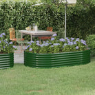 Verhoogde plantenbak van gepoedercoat staal voor tuin en balkon - Groen / 175 x 100 x 36 cm / 1 - Bloempotten &