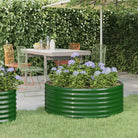 Verhoogde plantenbak van gepoedercoat staal voor tuin en balkon - Groen / 100 x 100 x 36 cm / 1 - Bloempotten &