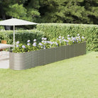 Verhoogde plantenbak van gepoedercoat staal voor tuin en terras - Zilver / 512 x 80 x 68 cm / 1 - Bloempotten &