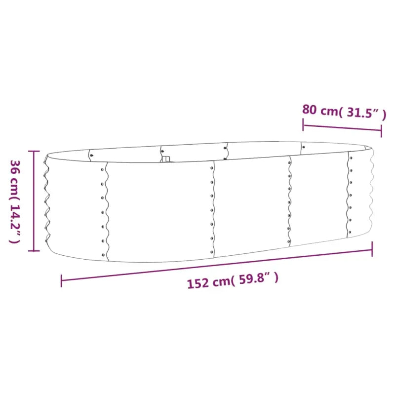 Verhoogde plantenbak van gepoedercoat staal voor tuin en terras - Bloempotten & plantenbakken