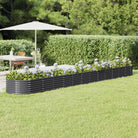 Verhoogde plantenbak van gepoedercoat staal voor tuin en terras - Antraciet / 512 x 80 x 36 cm / 1 - Bloempotten &