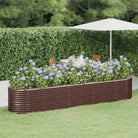 Verhoogde plantenbak van gepoedercoat staal voor tuin en terras - Bruin / 368 x 80 x 68 cm / 1 - Bloempotten &