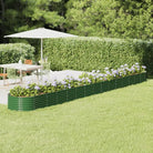 Verhoogde plantenbak van gepoedercoat staal voor tuin en terras - Groen / 620 x 80 x 36 cm / 1 - Bloempotten &
