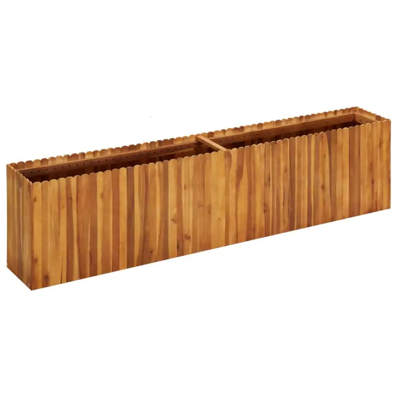 Verhoogde plantenbak van massief acaciahout met rustiek ontwerp - 200 x 30 x 50 cm / 1 - Bloempotten & plantenbakken