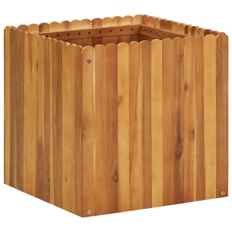 Verhoogde plantenbak van massief acaciahout met rustiek ontwerp - 50 x 50 x 50 cm / 1 - Bloempotten & plantenbakken
