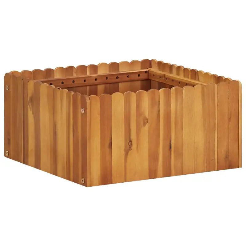Verhoogde plantenbak van massief acaciahout met rustiek ontwerp - 50 x 50 x 25 cm / 1 - Bloempotten & plantenbakken
