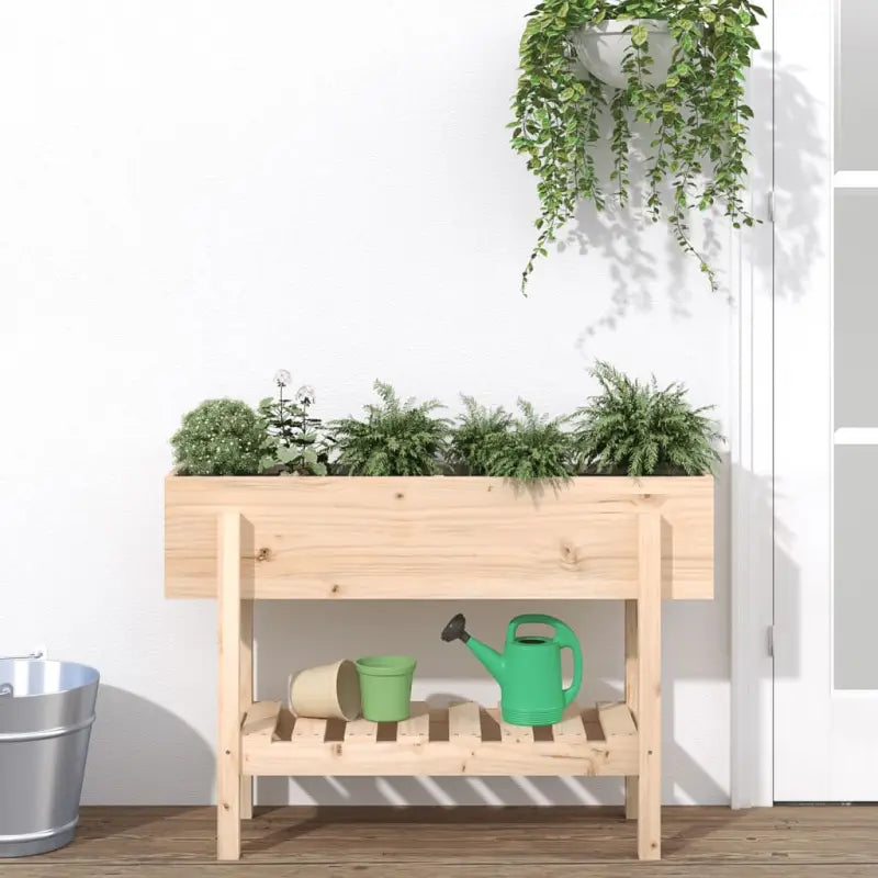 Verhoogde plantenbak van massief douglashout voor tuin en balkon - Natuurlijk grenenhout / 101 x 30 x 69 cm / 1