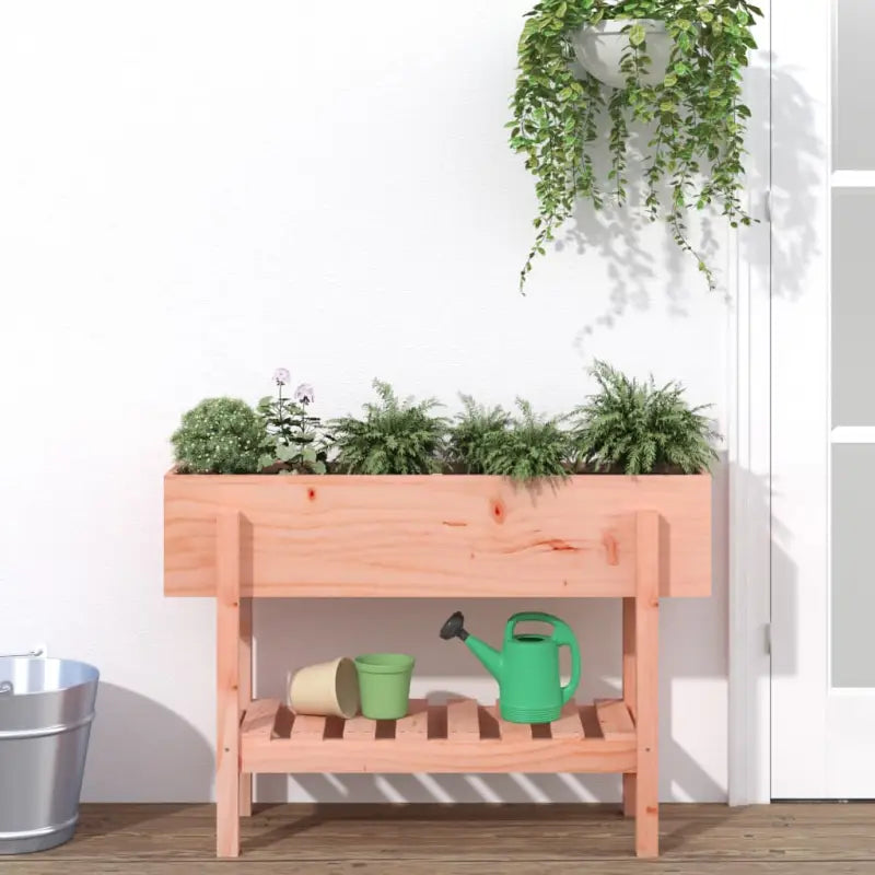 Verhoogde plantenbak van massief douglashout voor tuin en balkon - Natuurlijk douglashout / 101 x 30 x 69 cm / 1