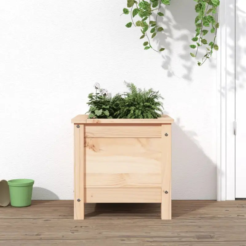 Verhoogde plantenbak van massief grenenhout voor tuin en balkon - Natuurlijk grenenhout / 40 x 40 x 39 cm / 1