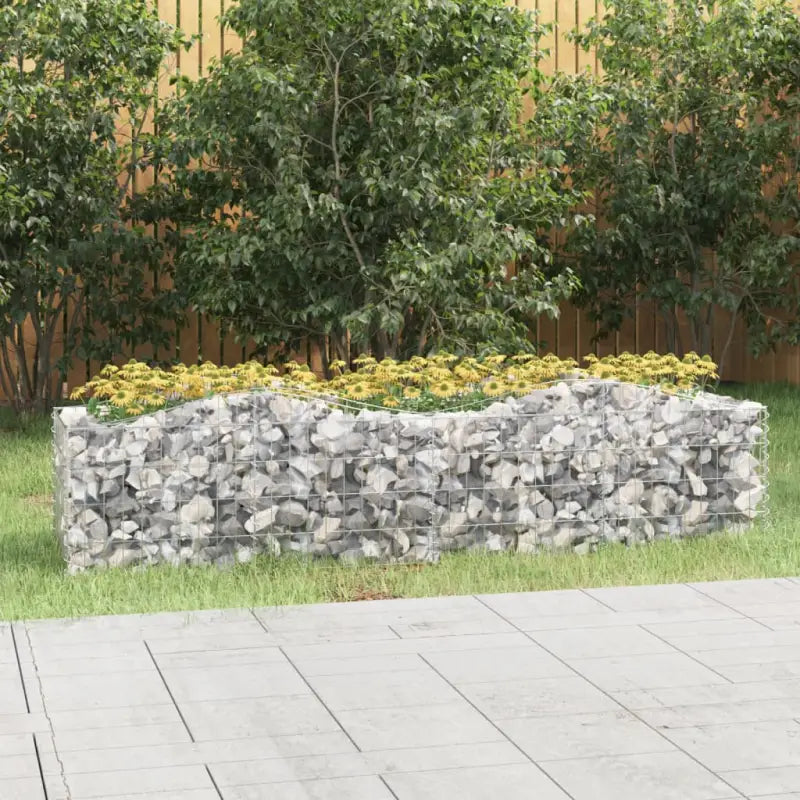Verhoogde schanskorf van gegalvaniseerd ijzer voor een stabiele border - 200 x 50 x 50 cm / 1 - Bloempotten &