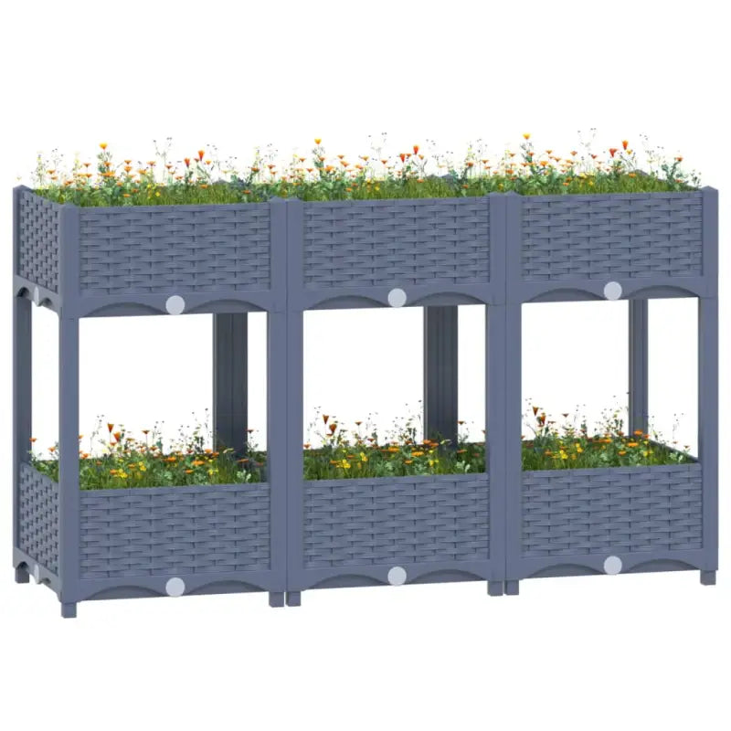 Verhoogde tuinbak voor bloemen en planten - Blauwgrijs / 120 x 40 x 71 cm / 1 - Bloempotten & plantenbakken
