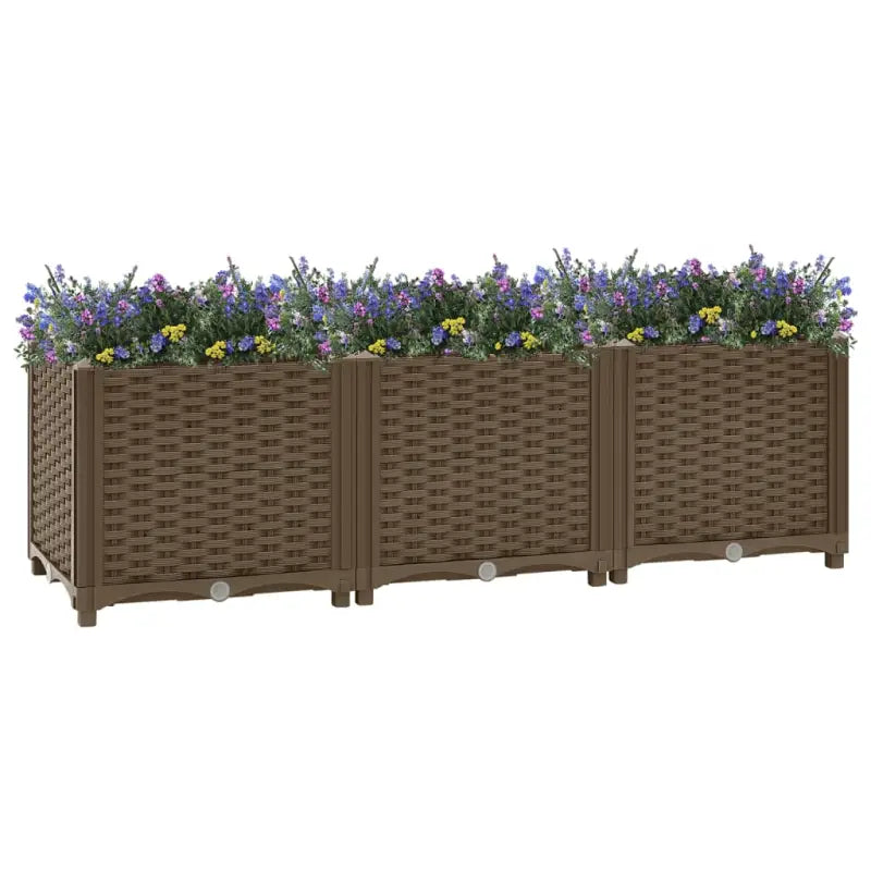 Verhoogde tuinbak voor bloemen en planten - Bruin / 120 x 40 x 38 cm / 1 - Bloempotten & plantenbakken