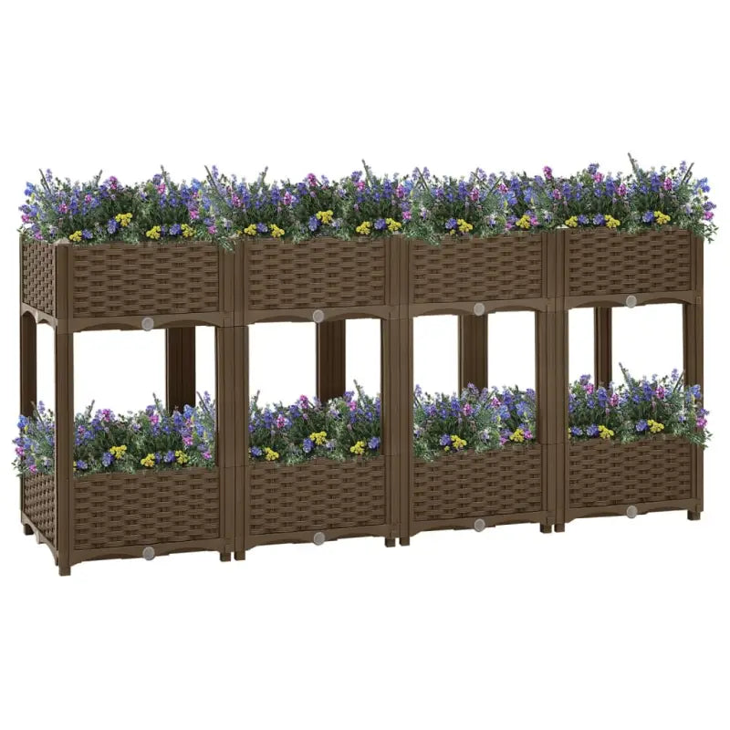 Verhoogde tuinbak voor bloemen en planten - Bruin / 160 x 40 x 71 cm / 1 - Bloempotten & plantenbakken