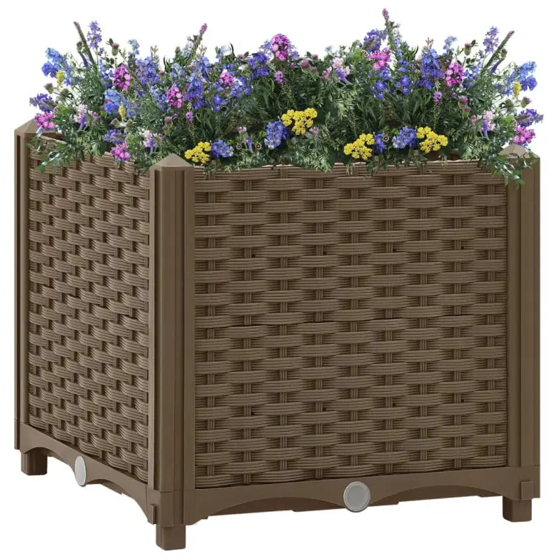 Verhoogde tuinbak voor bloemen en planten - Bruin / 40 x 40 x 38 cm / 1 - Bloempotten & plantenbakken