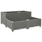 Verhoogde tuinbak voor bloemen en planten - Lichtgrijs / 80 x 80 x (23-38) cm / 1 - Bloempotten & plantenbakken