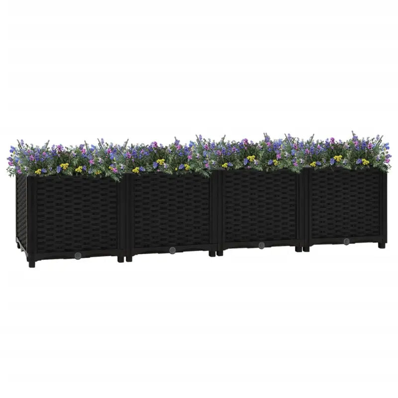 Verhoogde tuinbak voor bloemen en planten - Zwart / 160 x 40 x 38 cm / 1 - Bloempotten & plantenbakken