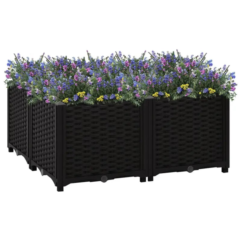 Verhoogde tuinbak voor bloemen en planten - Zwart / 80 x 80 x 38 cm / 1 - Bloempotten & plantenbakken