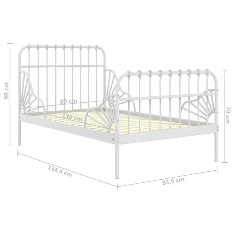 Verlengbaar ledikant van stevig gepoedercoat metaal voor heerlijke nachtrust - Bedden & bedframes
