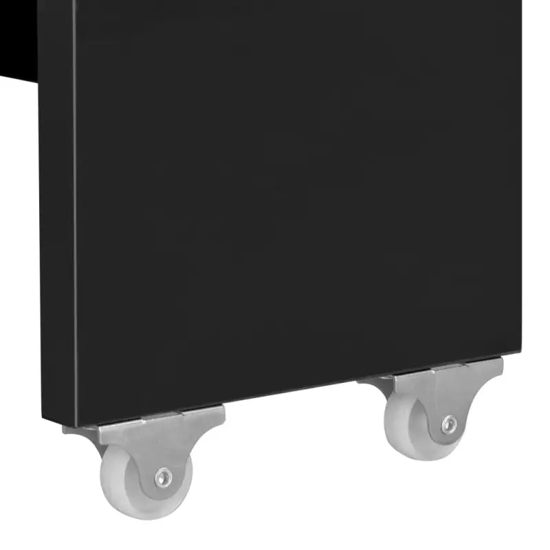 Verlengbare eettafel met stalen rails en hoogglans zwart afwerking - Zwart / 1 - Eettafels