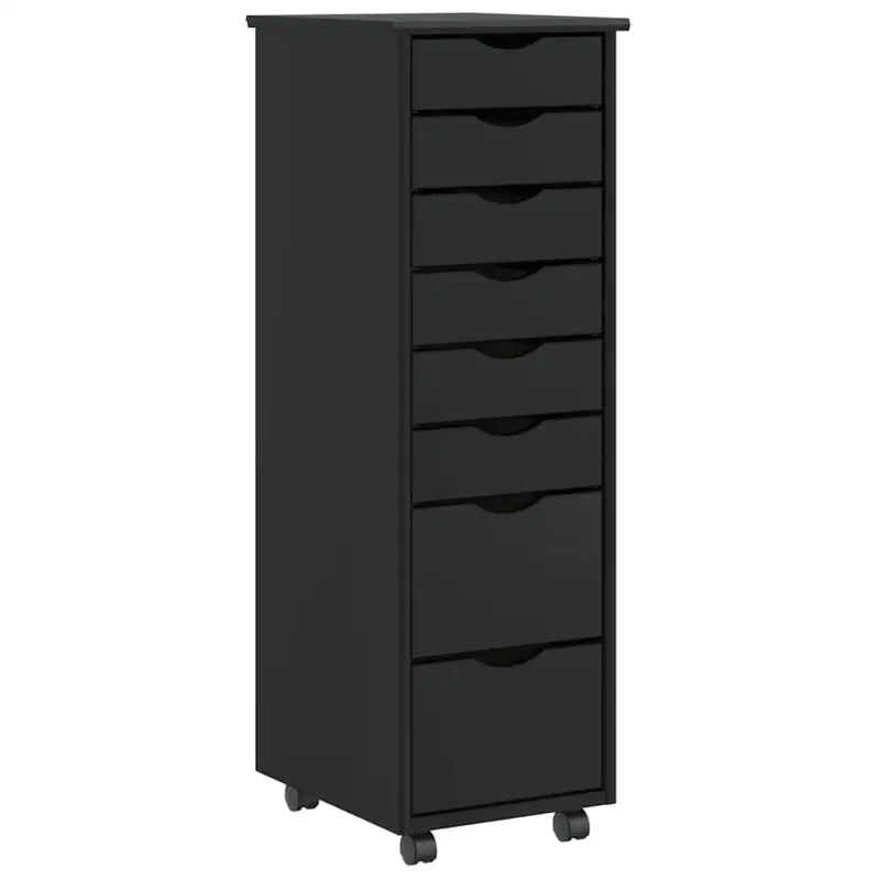 Verplaatsbare lockerkast van massief grenenhout voor gemakkelijk schoonmaken - Zwart / 34 x 39 x 103 cm / 1