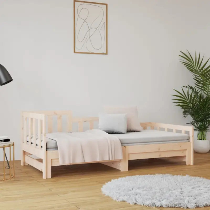 Verrijdbare slaapbank van massief grenenhout met flexibele afmetingen - Bedden & bedframes