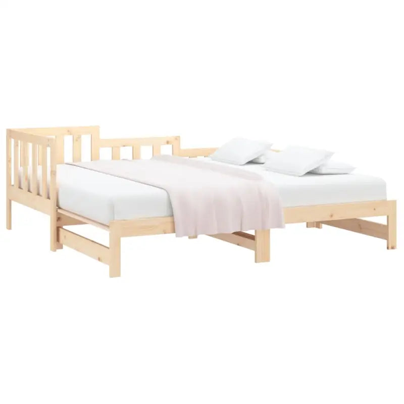 Verrijdbare slaapbank van massief grenenhout met flexibele afmetingen - Bedden & bedframes