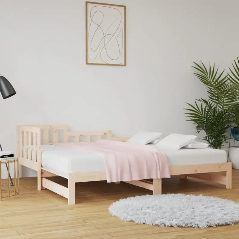 Verrijdbare slaapbank van massief grenenhout met flexibele afmetingen - Bedden & bedframes