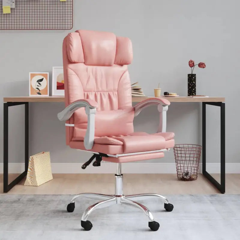 Verstelbare bureaustoel met elegante look en duurzame materialen Met totale afmetingen - Roze / 1 / zonder