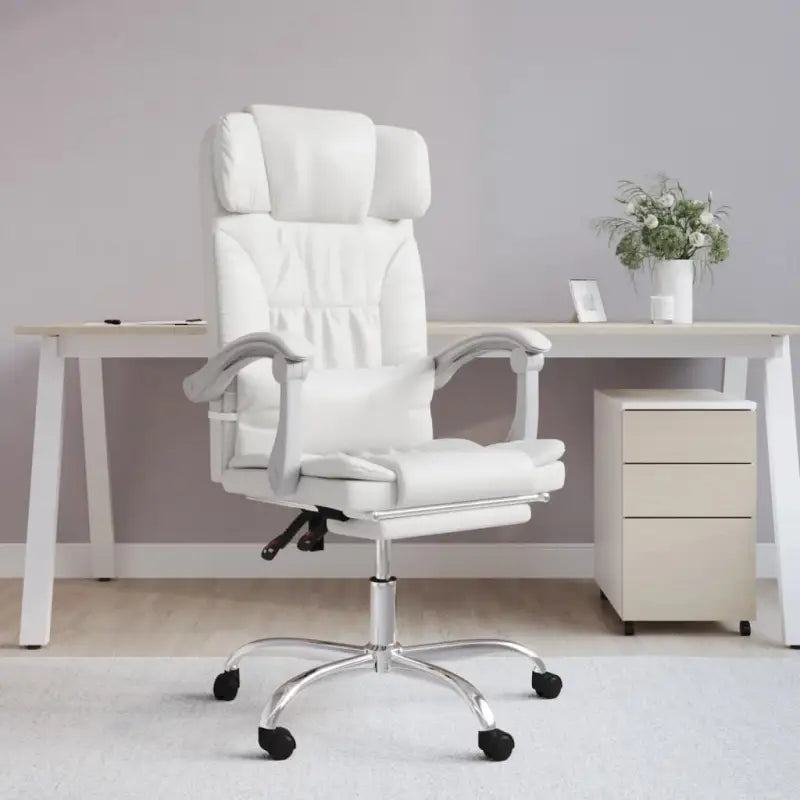 Verstelbare bureaustoel met elegante look en duurzame materialen Met totale afmetingen - Wit / 1 / met massagefunctie