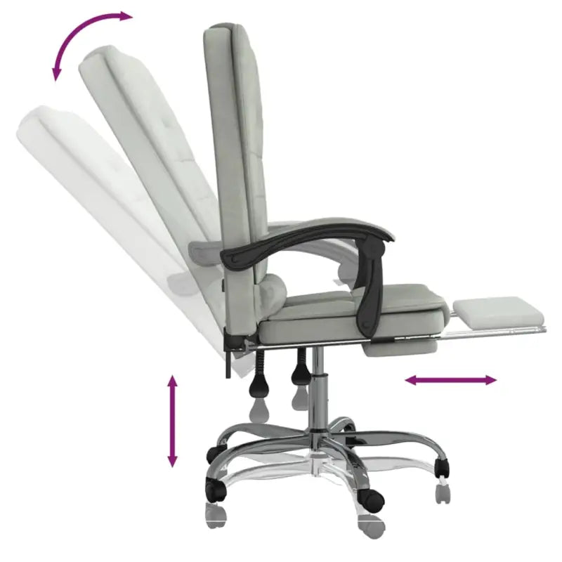 Verstelbare bureaustoel met elegante uitstraling en totale afmetingen - Lichtgrijs / 1 - Bureaustoelen