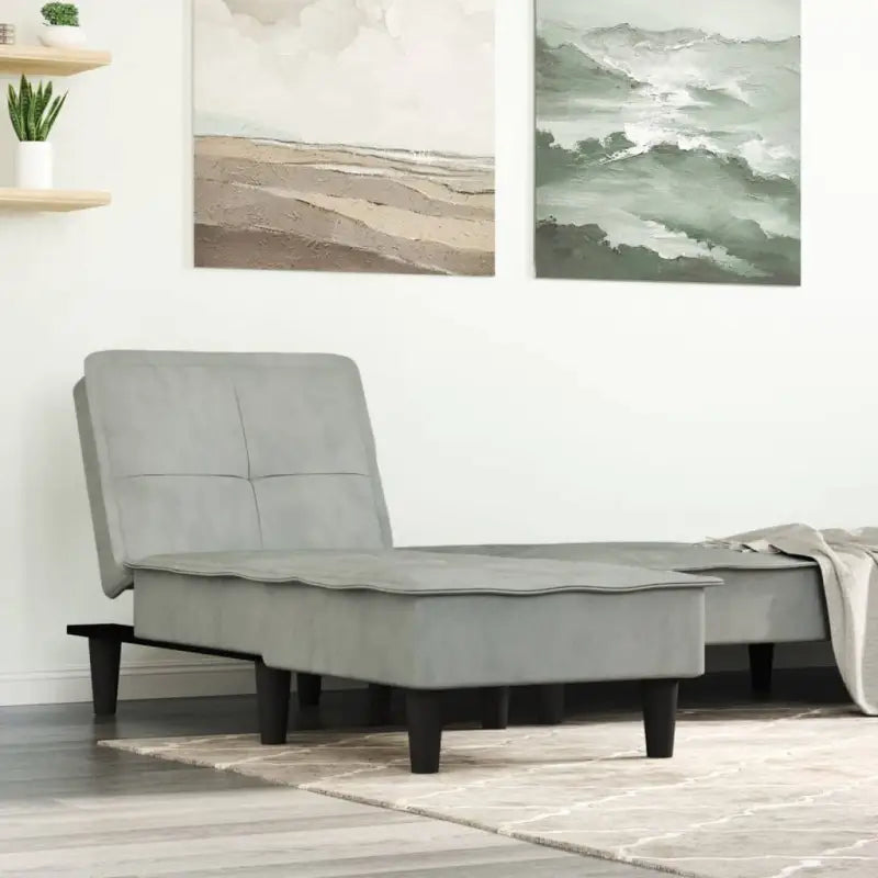 Verstelbare chaise longue met compacte totale afmetingen voor kleine ruimtes - Lichtgrijs / 1 - Chaises longues