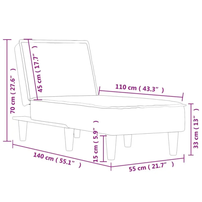 Verstelbare chaise longue met compacte totale afmetingen voor kleine ruimtes - Chaises longues