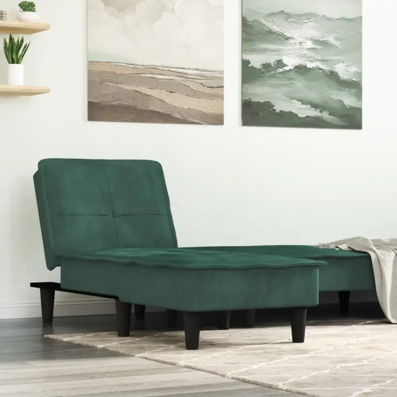 Verstelbare chaise longue met compacte totale afmetingen voor kleine ruimtes - Donkergroen / 1 - Chaises longues