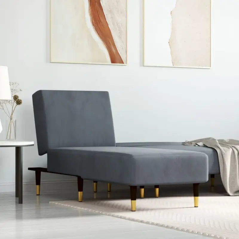 Verstelbare chaise longue met totale afmetingen voor kleine ontspanningshoekjes - Donkergrijs / 1 - Chaises longues