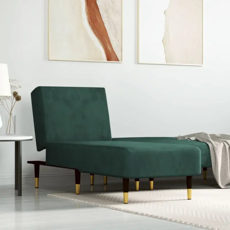 Verstelbare chaise longue met totale afmetingen voor kleine ontspanningshoekjes - Donkergroen / 1 - Chaises longues