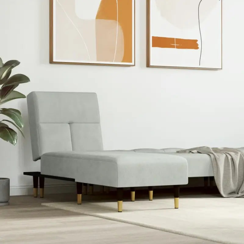 Verstelbare chaise longue voor kleine ontspanningshoek met totale afmetingen - Lichtgrijs / 1 - Chaises longues