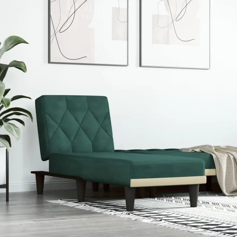 Verstelbare chaise longue voor kleine ontspanningshoek met totale afmetingen - Donkergroen / 1 - Chaises longues