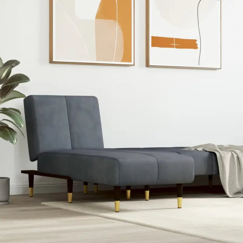 Verstelbare chaise longue voor kleine ontspanningshoek met totale afmetingen - Donkergrijs / 1 - Chaises longues