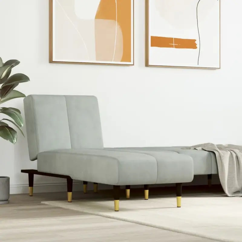 Verstelbare chaise longue voor kleine ontspanningshoek met totale afmetingen - Lichtgrijs / 1 - Chaises longues