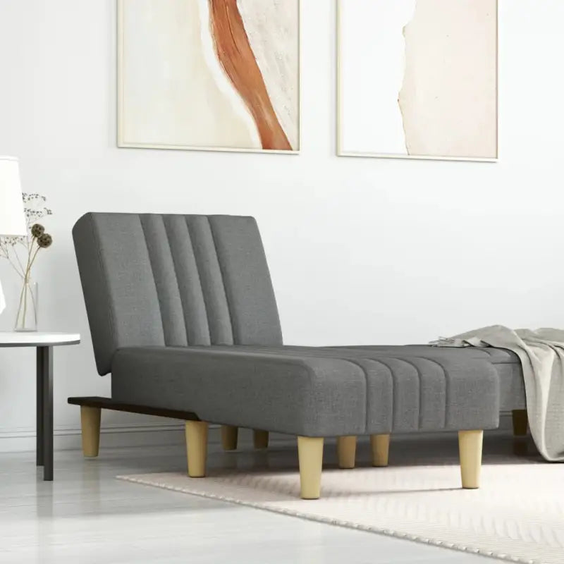 Verstelbare chaise longue voor kleine ontspanningshoek met totale afmetingen - Donkergrijs / 1 - Chaises longues