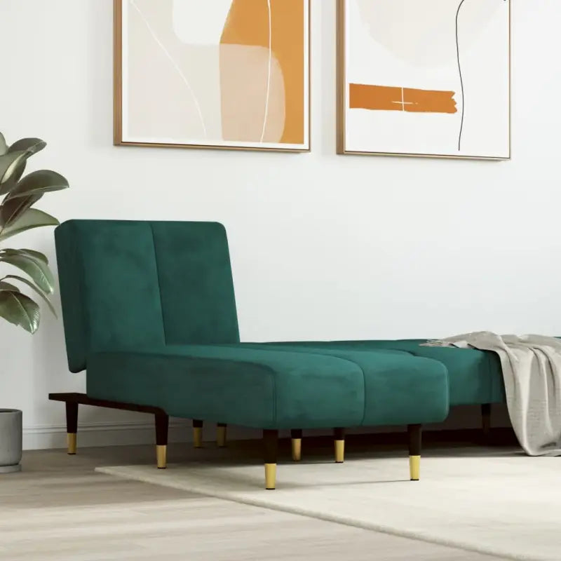 Verstelbare chaise longue voor kleine ontspanningshoek met totale afmetingen - Donkergroen / 1 - Chaises longues
