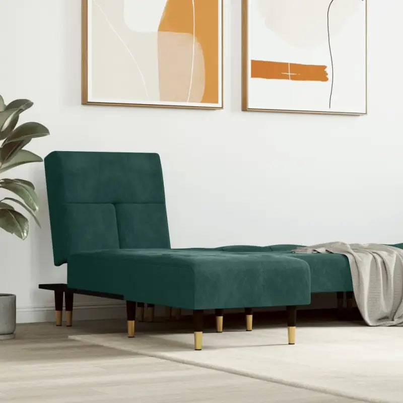 Verstelbare chaise longue voor kleine ontspanningshoek met totale afmetingen - Donkergroen / 1 - Chaises longues