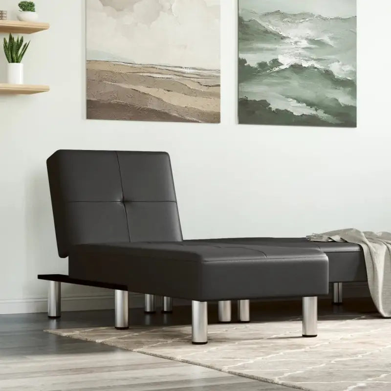 Verstelbare chaise longue voor kleine ontspanningshoekje met totale afmetingen - Zwart / 1 - Chaises longues
