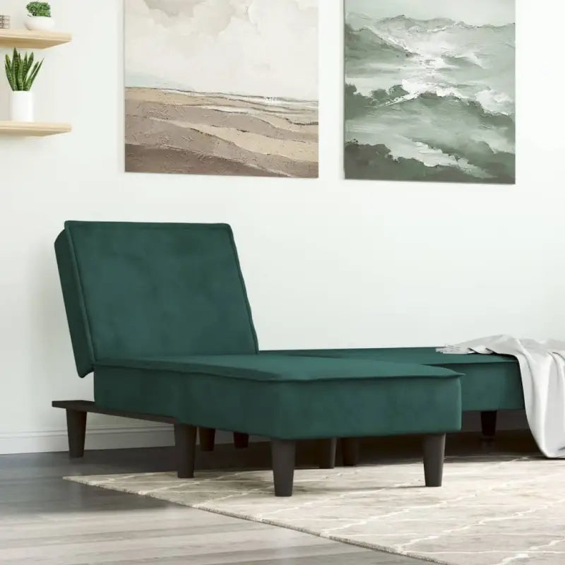 Verstelbare chaise longue voor kleine ontspanningshoekje met kleine totale afmetingen - Donkergroen / 1 - Chaises