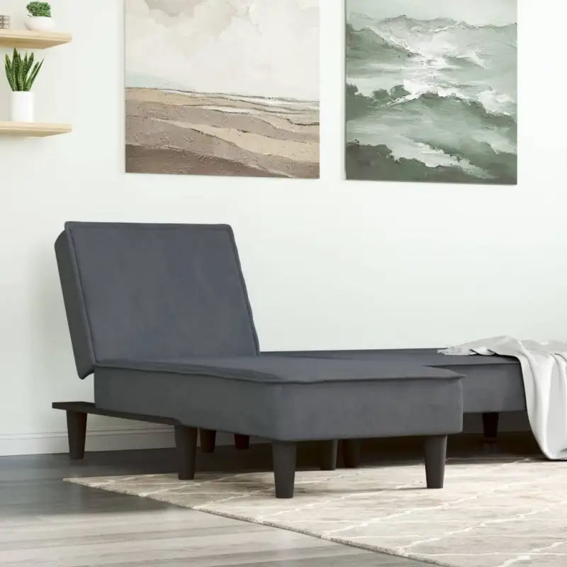 Verstelbare chaise longue voor kleine ontspanningshoekje met kleine totale afmetingen - Donkergrijs / 1 - Chaises