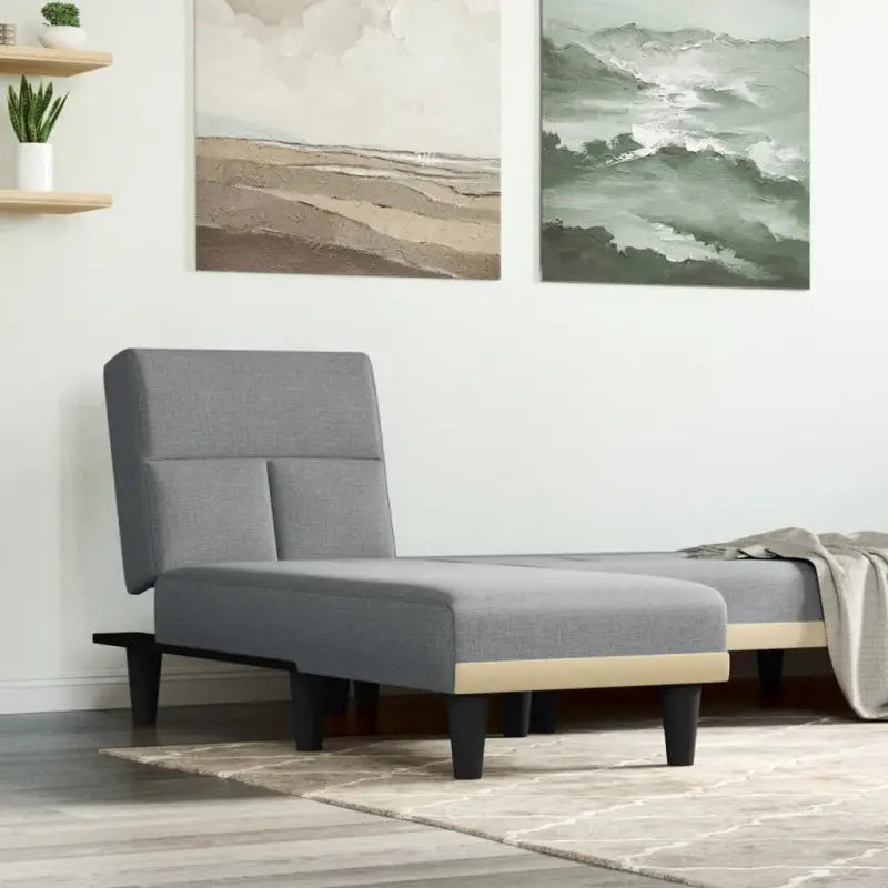 Verstelbare chaise longue voor kleine ontspanningshoekjes met totale afmetingen - Lichtgrijs / 1 - Chaises longues