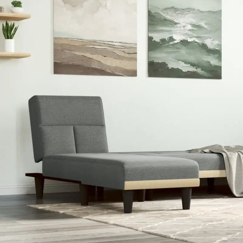 Verstelbare chaise longue voor kleine ontspanningshoekjes met totale afmetingen - Donkergrijs / 1 - Chaises longues