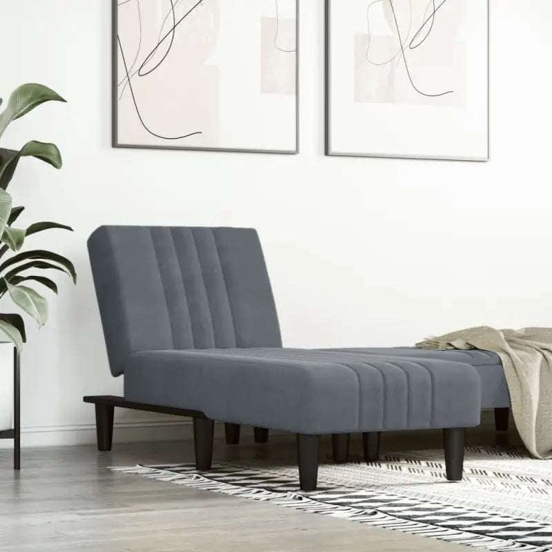 Verstelbare chaise longue voor kleine ontspanningshoekjes totale afmetingen - Donkergrijs / 1 - Chaises longues